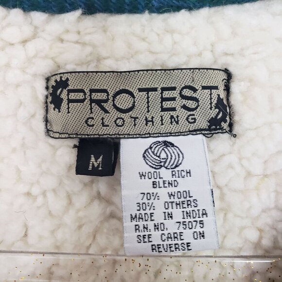 Vintage Wool Blend Plaid Vest Fleece Lined Pockets Full Zip Womens Size Medium - Picture 4 of 12